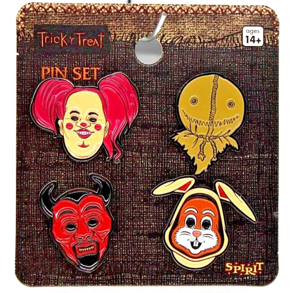Trick r Treat Bus Kids Lapel Pin 4 Pack Horror Anthology Set Samhain Devil Bunny